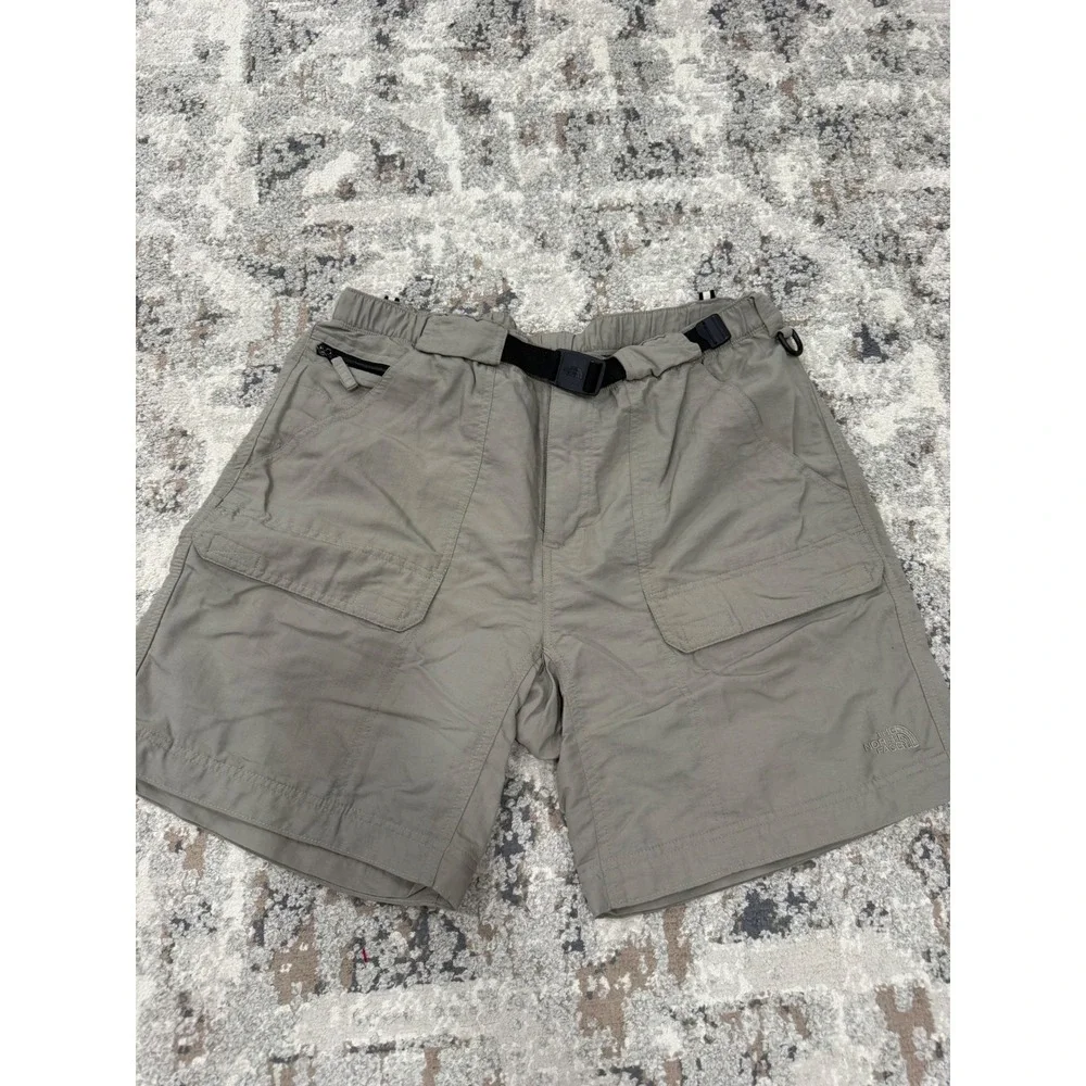 The North Face Mens Class V Belted Cargo Shorts Khaki Nylon‎ Hiking Large Long